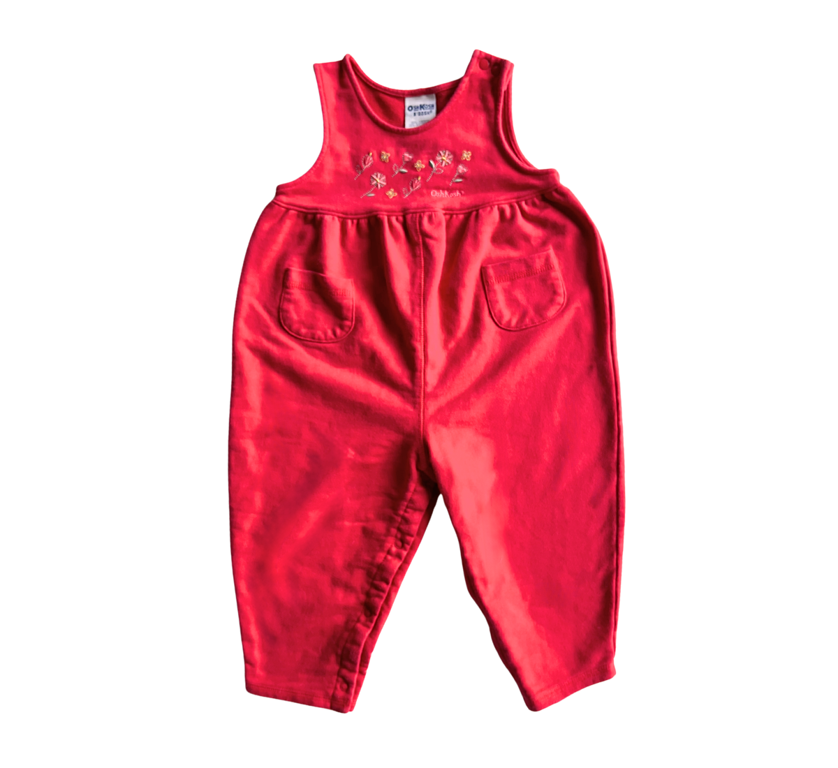 Y2K OshKosh B'Gosh Cherry Red Long Romper Size 18-24 Months