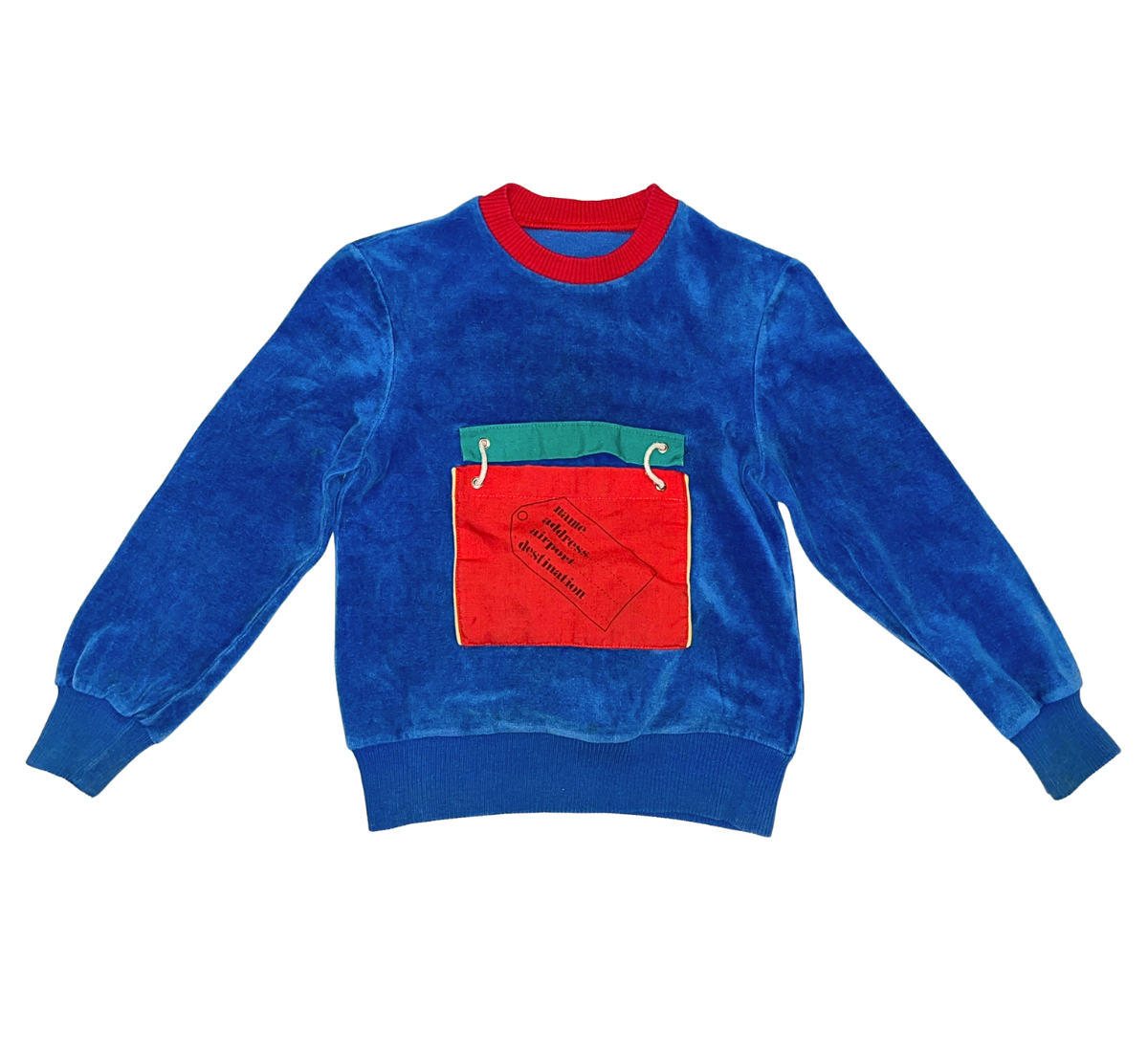 90s St. Michael's Colourblock Velour Postie Jumper Size 5-6