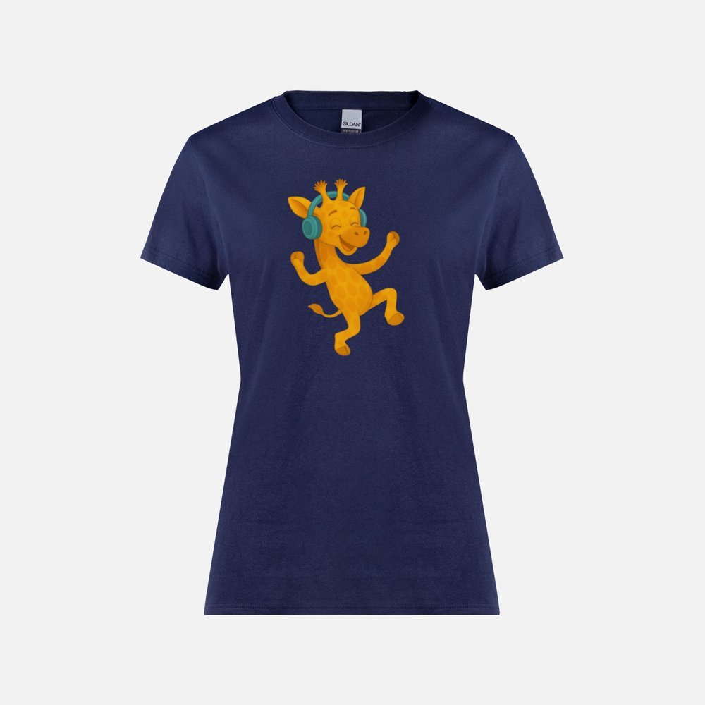 Dancing Twiga Womens Blue T-shirt.jpeg