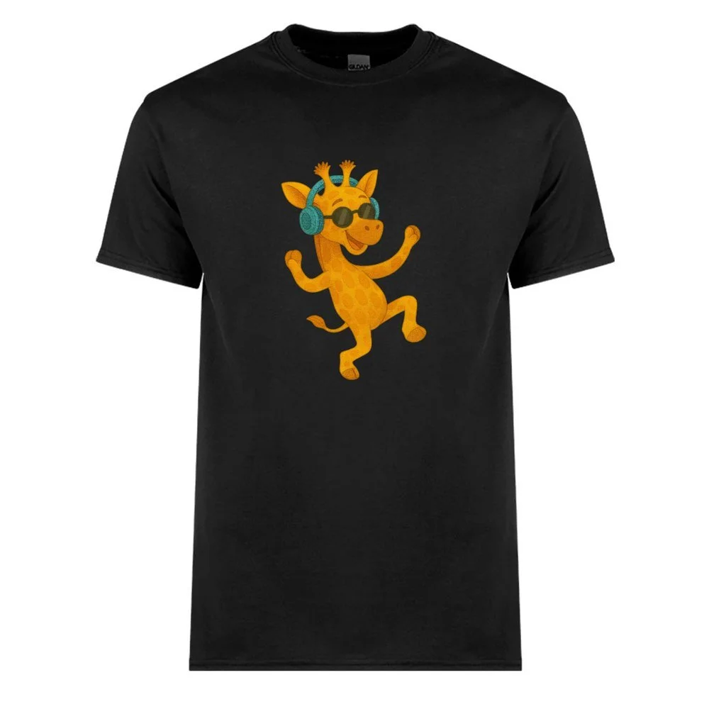 MDancing Twiga with sunnies men's t-shirt black.jpeg