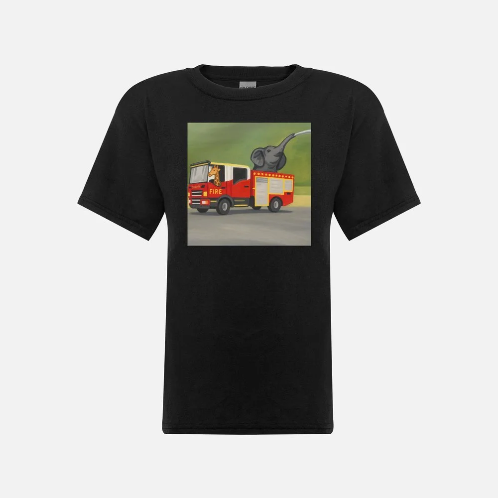 Fire Truck T-shirt kids black.jpeg