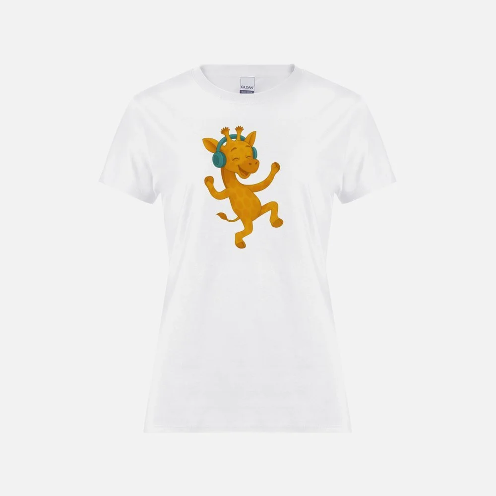 Dancing Twiga Womens Tshirt White.jpeg