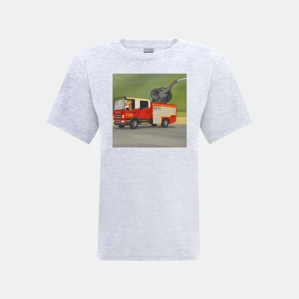 Fire truck children's t-shirt grey.jpeg