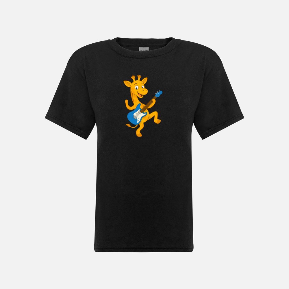 twiga with guitar black childrens t-shirt.jpeg