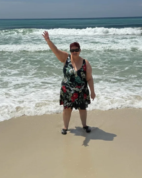 woman on beach