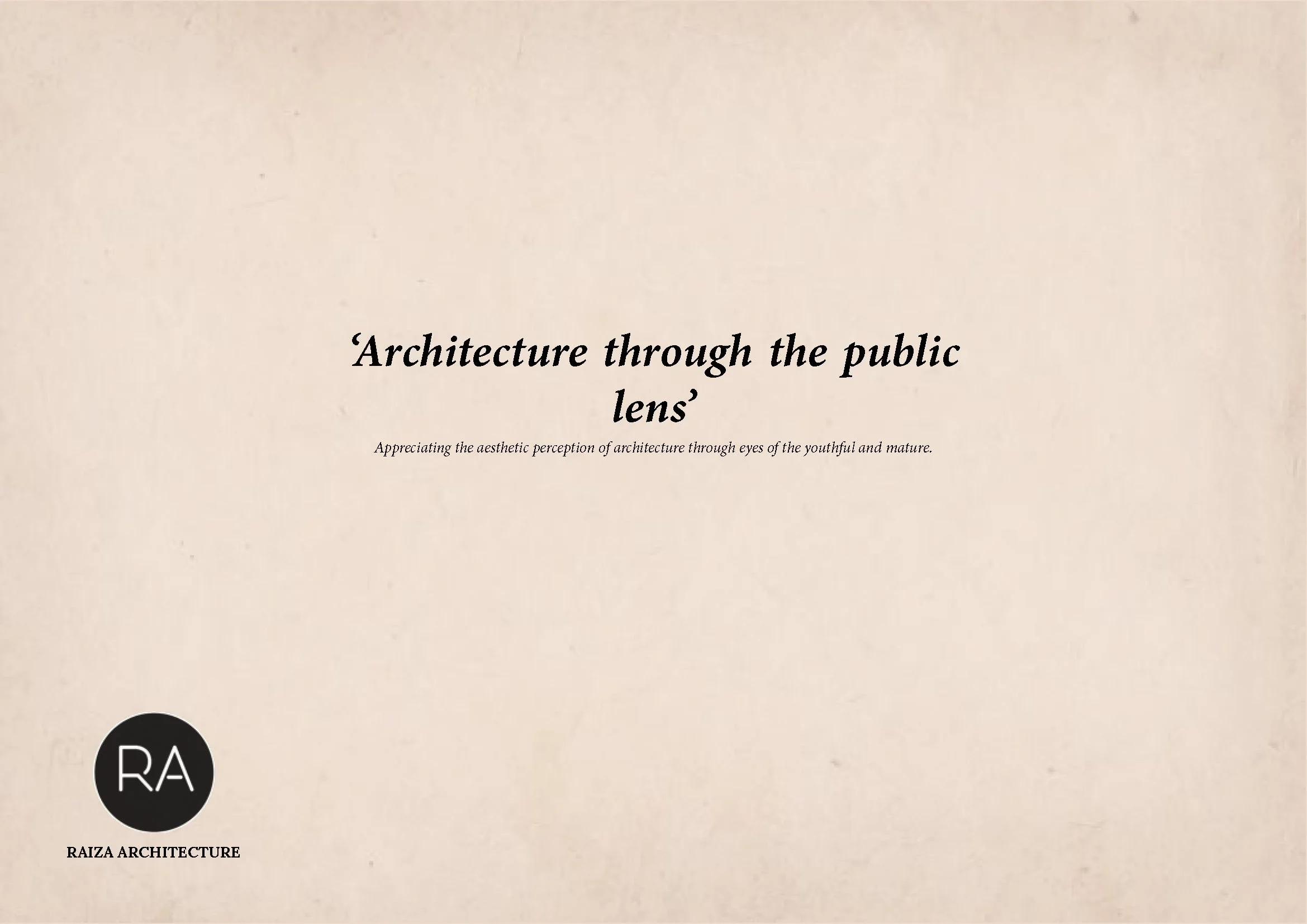 Architecture through the Public lens - Online lecture and compeititon launch