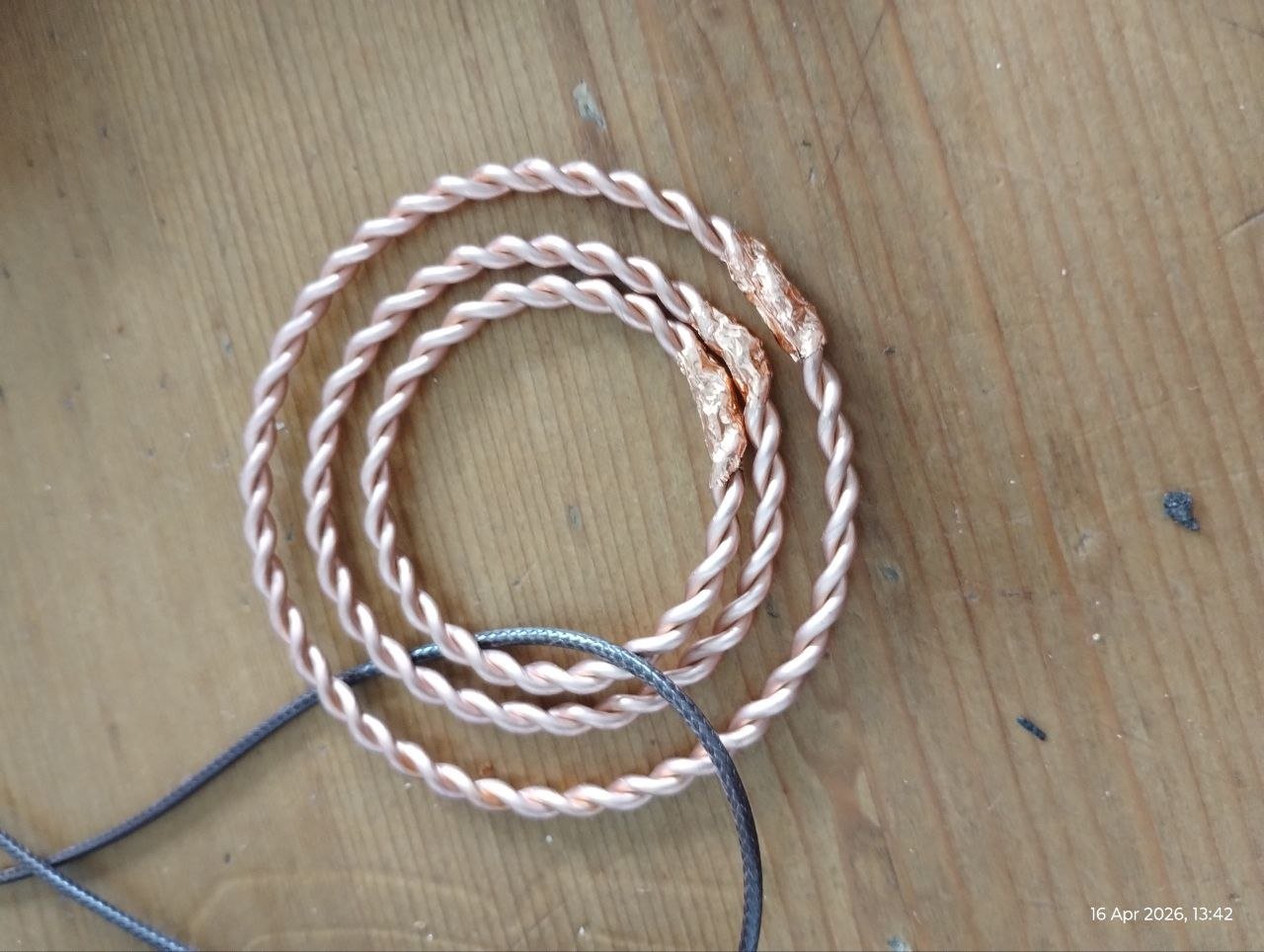 Handcrafted Triple Ring Double-Wire Copper Tensored Pendant