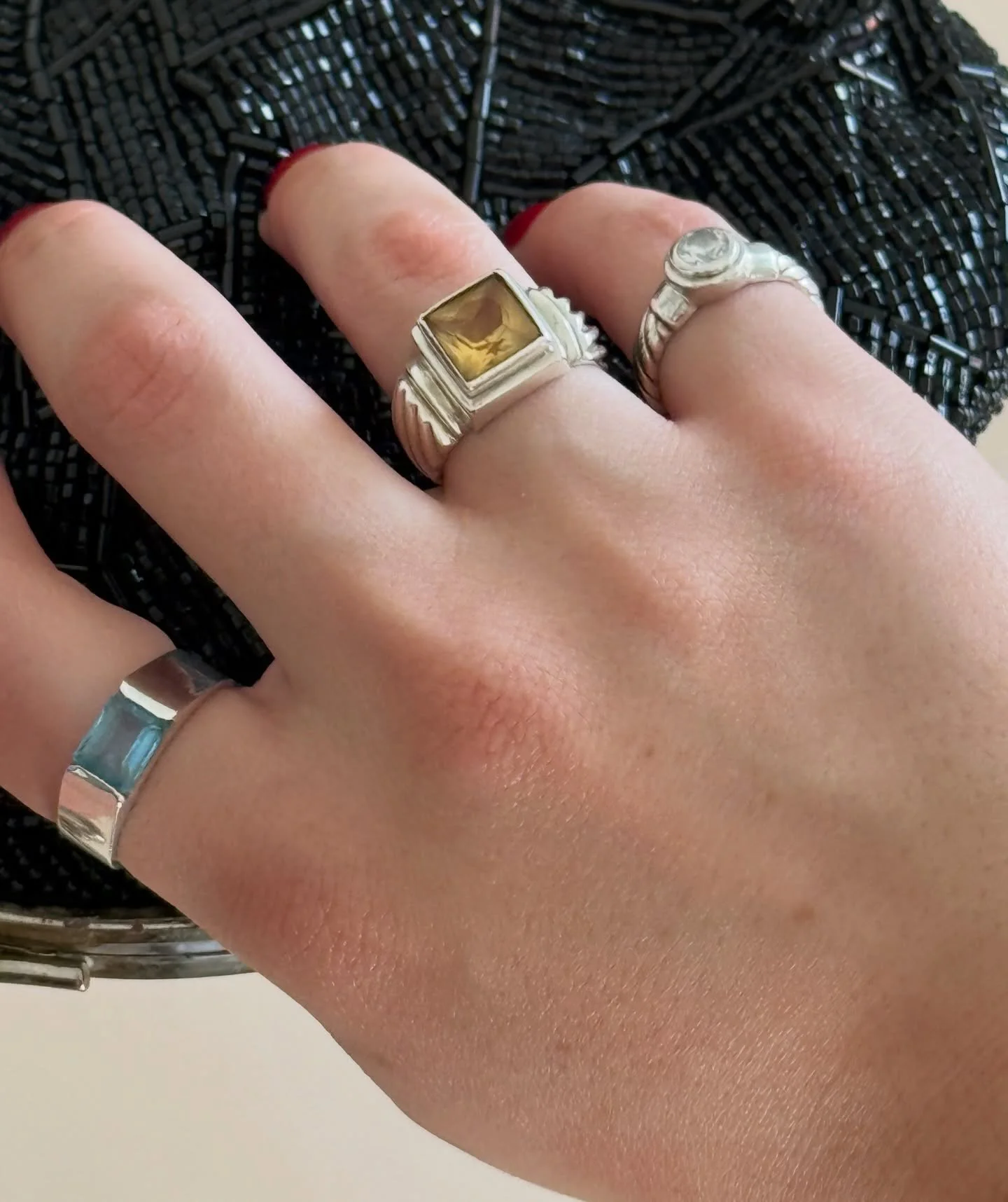 Obsessed with how this stack turned out!
I&rsquo;ve been loving curating more vintage sterling silver + statement accessories lately! More jewlery &amp; accessories collections to come🫧