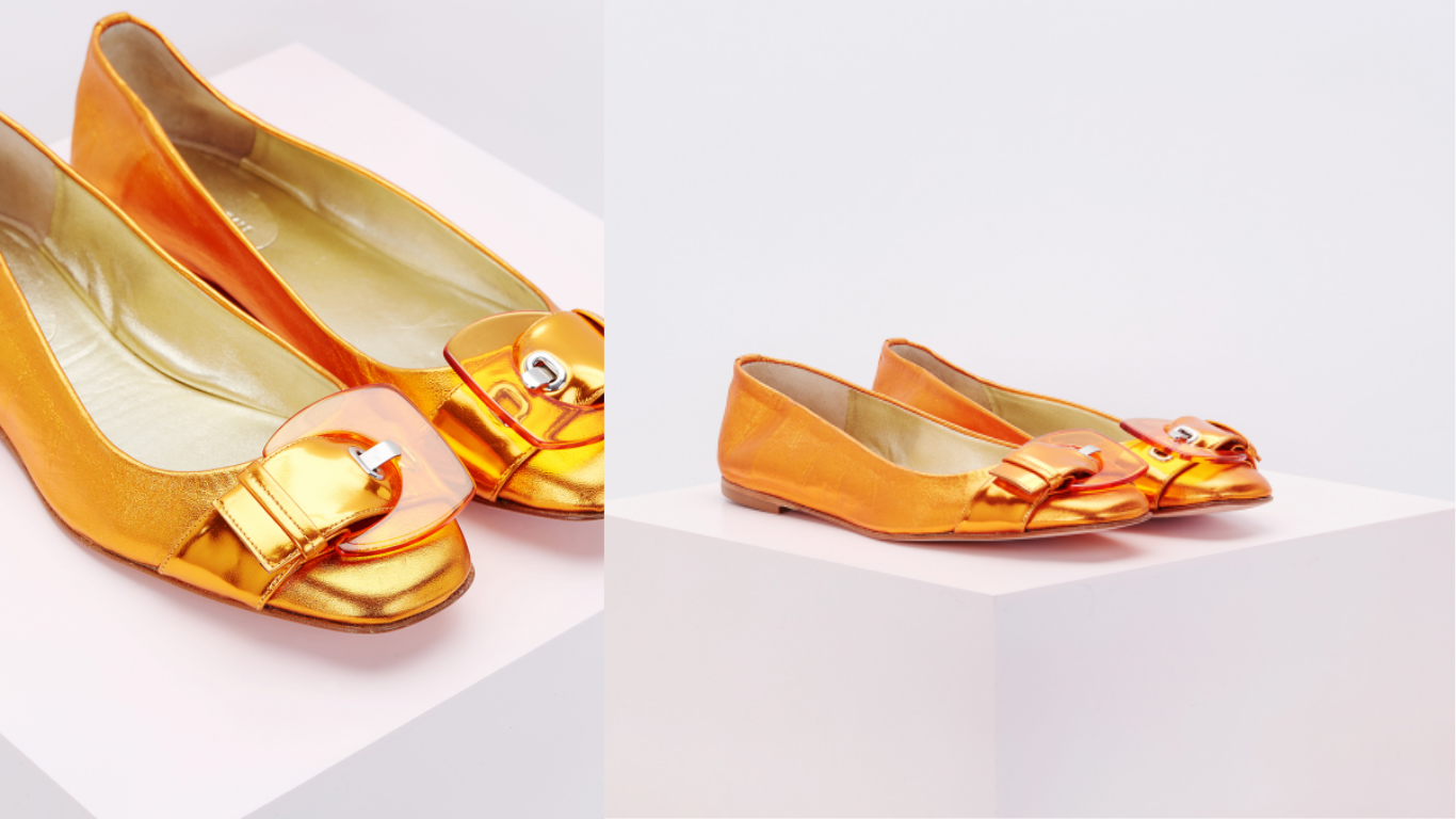 ballerine orange Charles Jourdan