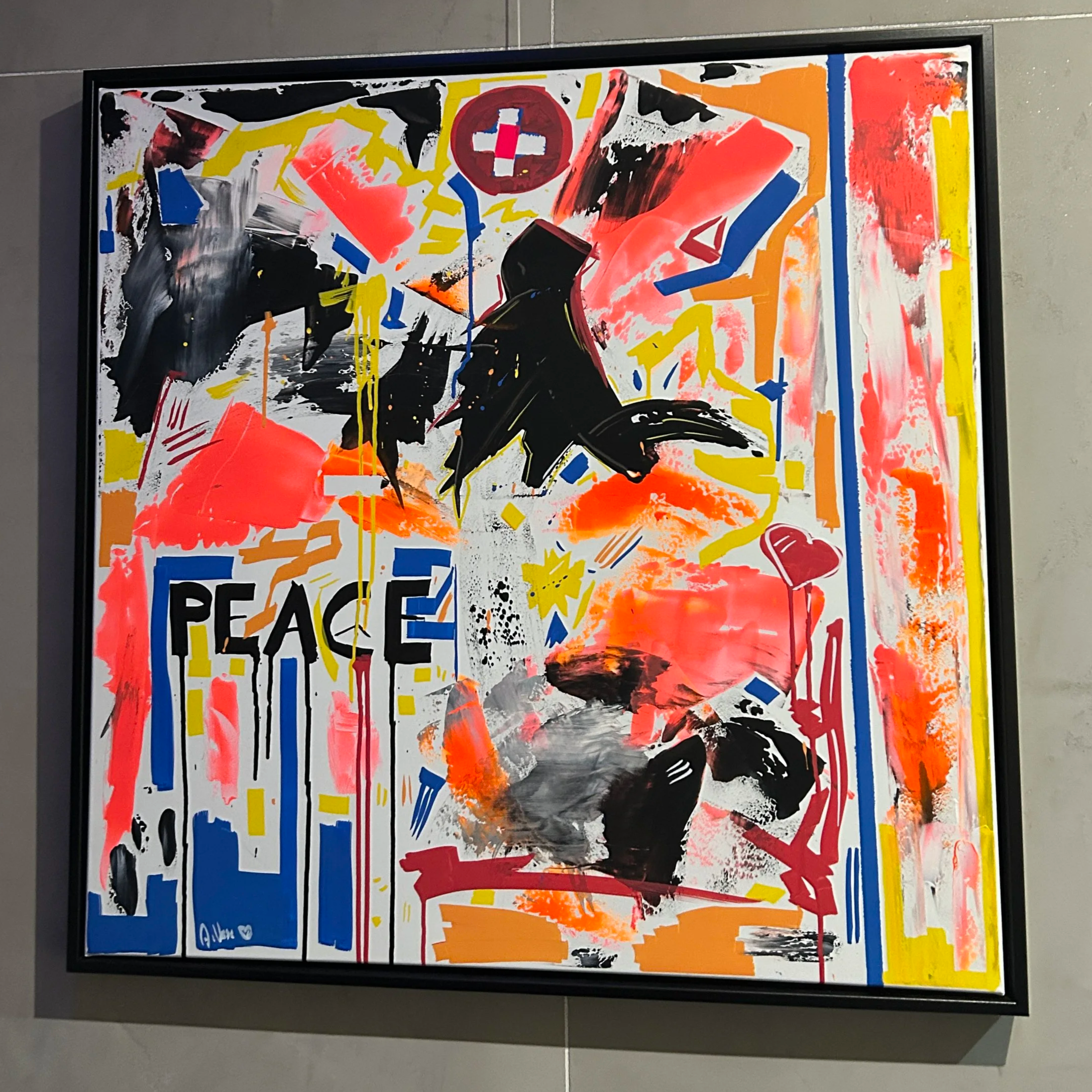 STRUGGLES
80 × 80 cm · Mixed Media
Ein Bild über innere und äußere Konflikte. 
AUSSTELLUNGSPREIS: 790