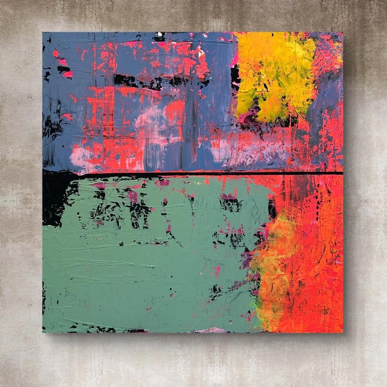 SHIFTING HORIZON
90 × 90 cm · Acryl auf Leinwand
Horizonte verschieben sich. Perspektiven verändern sich.
AUSSTELLUNGSPREIS: 1000€