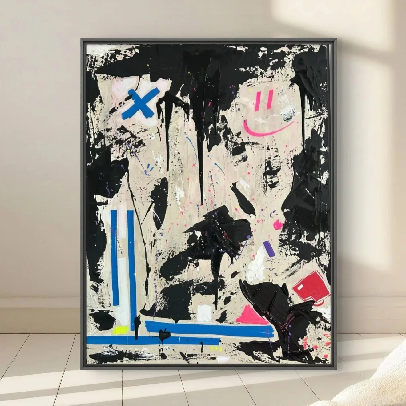 Fragments of Tomorrow
50x70cm Acryl auf Leinwand
Fragmente von Gedanken, Erinnerungen und Zukunftsvisionen verbinden sich zu einem offenen Narrativ. AUSTELLUNGSPREIS: 600€ 