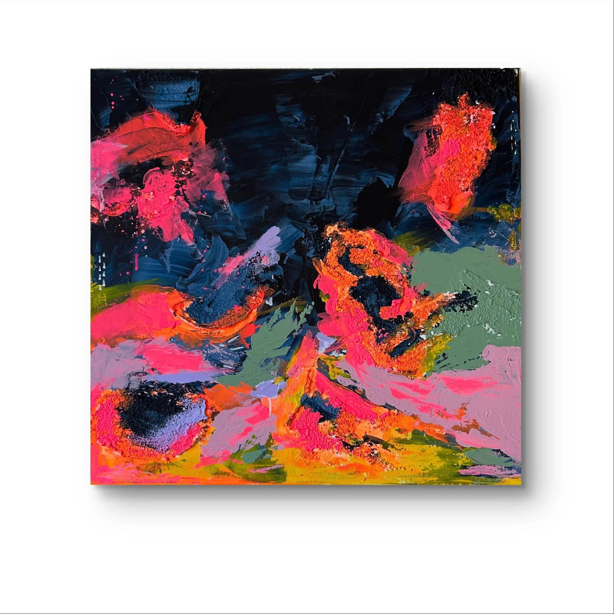 NEON ERUPTION
60 × 60cm · 
Farbe wird hier zur Energiequelle. 
AUSSTELLUNGSPREIS: 600€