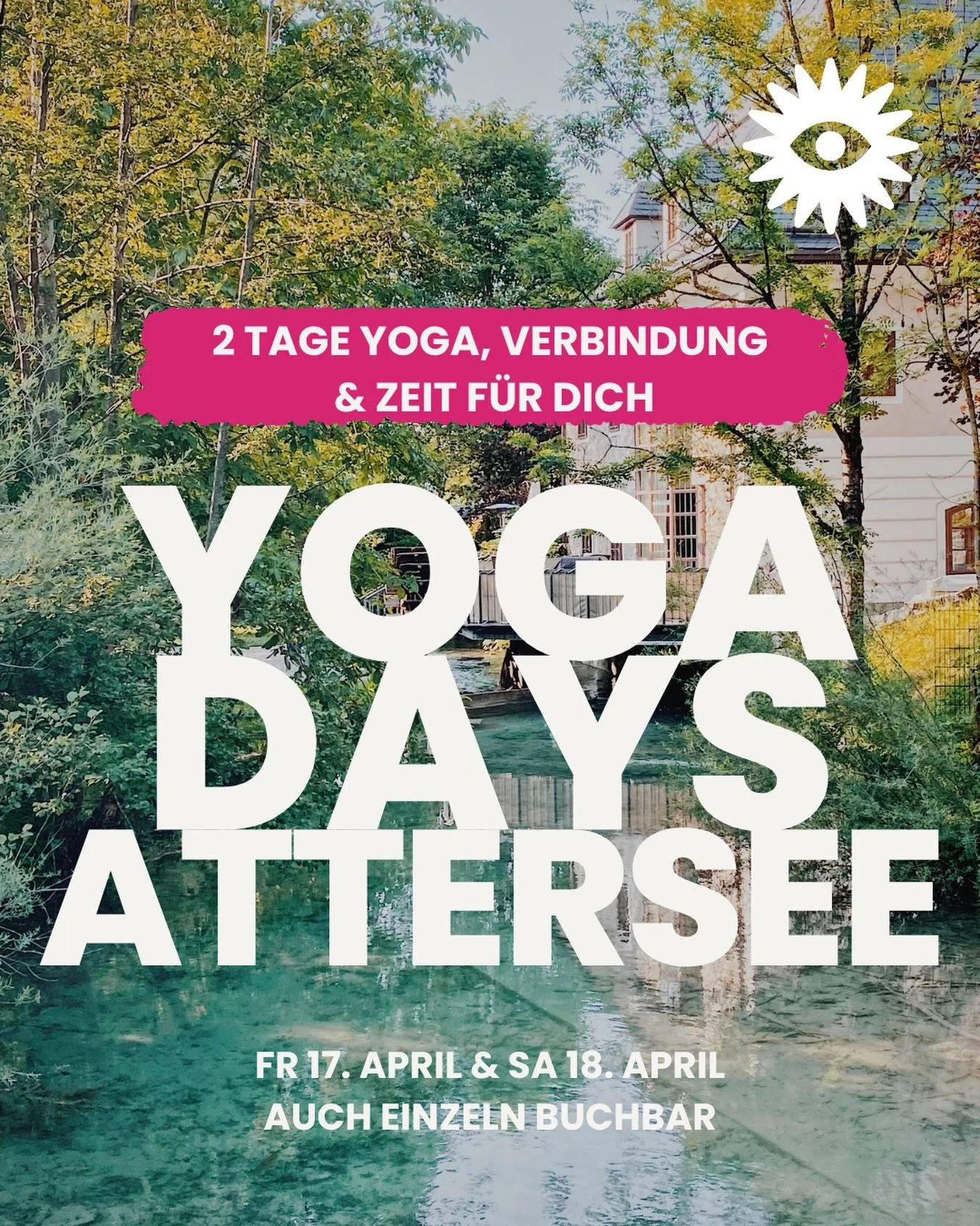Warum genau jetzt Yoga?

Weil die Welt laut ist.
Und wir oft vergessen, bei uns selbst einzuchecken.

Die Yoga Days am Attersee sind genau daf&uuml;r da:
2 Tage, um rauszugehen aus dem Alltag
und wieder bei dir anzukommen.

✨ Bewegung
✨ Tiefe
✨ Verbi