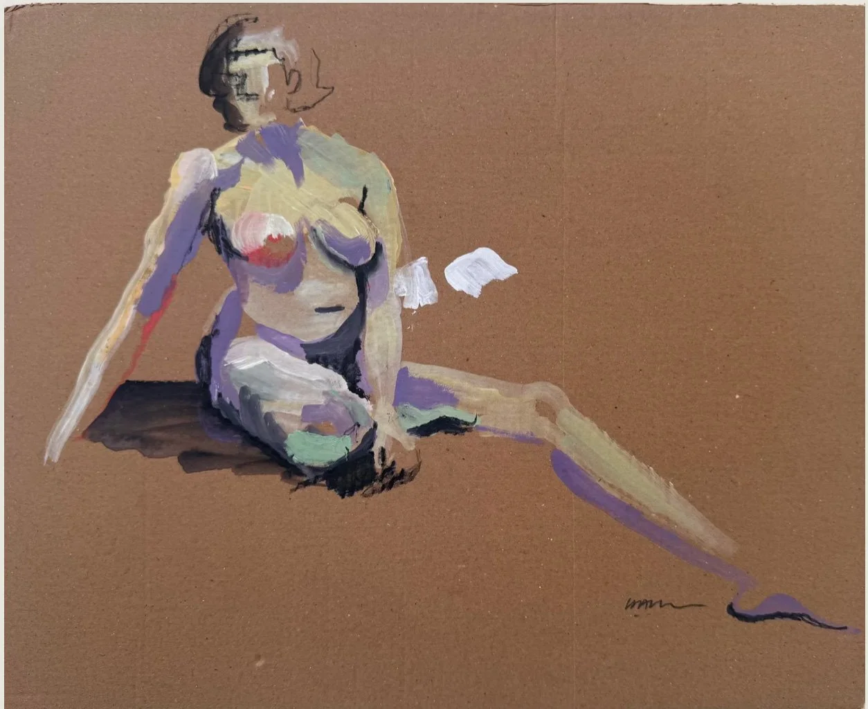 Figure on Cardboard, by Kate Winter