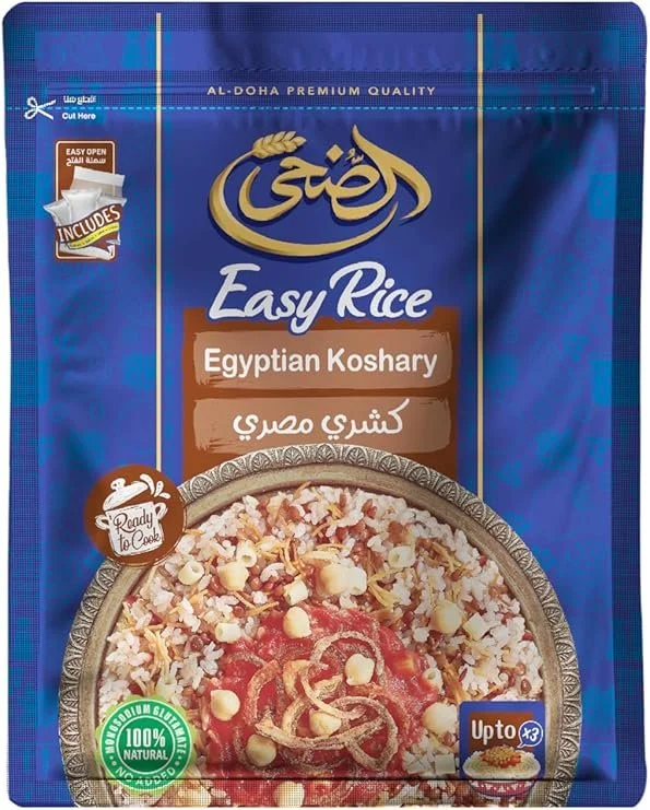 Front view Al-Doha-Egyptian-Koshari-Easy-Ready-Meal-for-Authentic-Middle-Eastern-Dinner baladibread_com