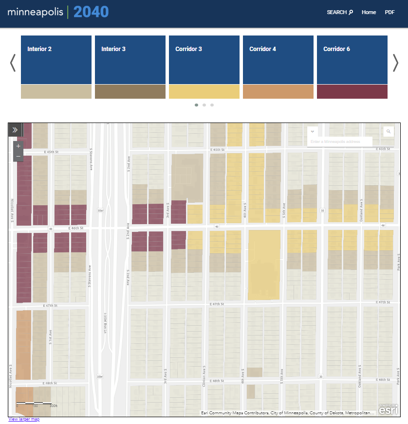 46th and Clinton Built Form Plan View from Minneapolis 2040