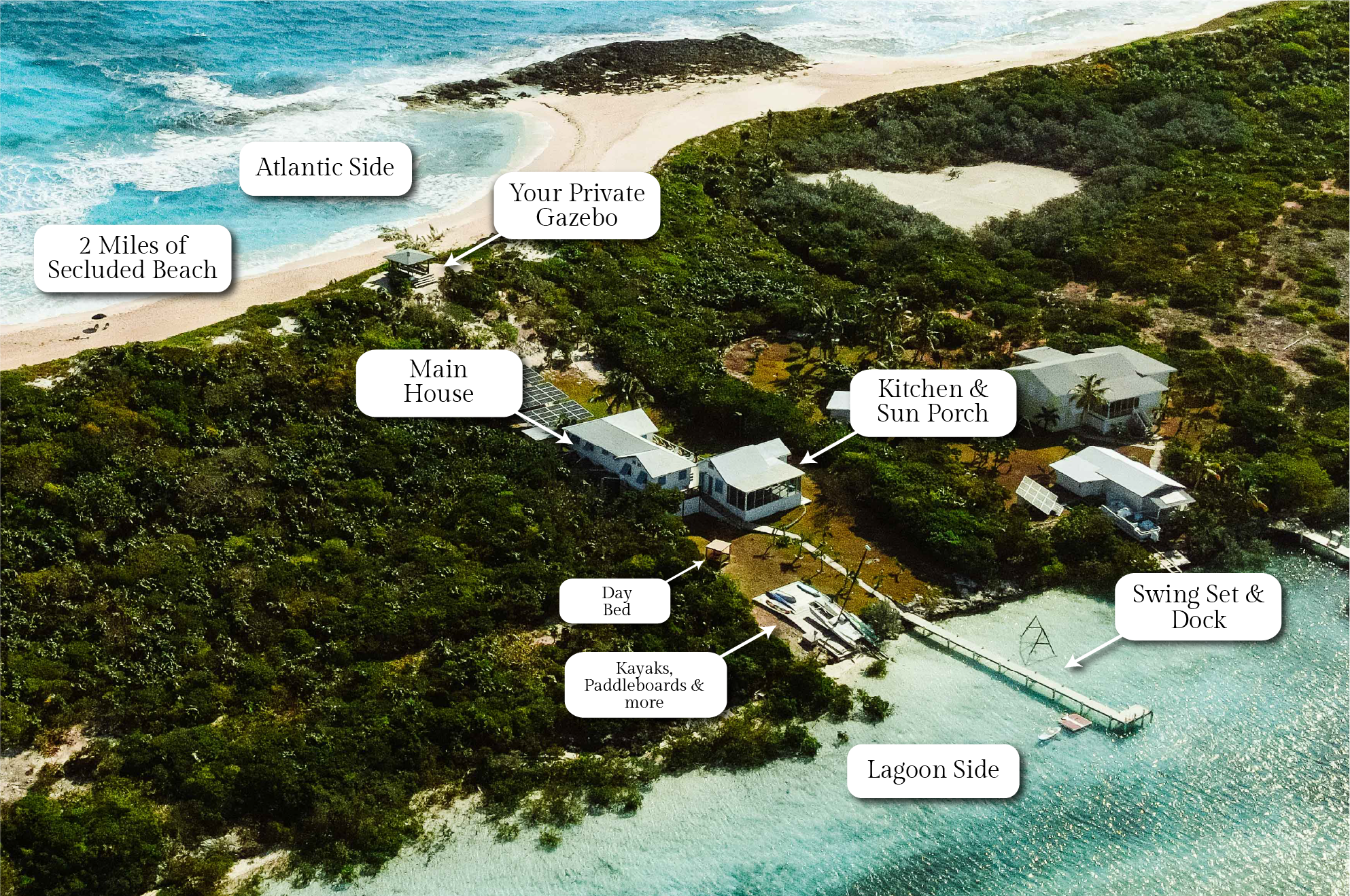 Map of Barrier Island House vacation rental in Exuma Bahamas