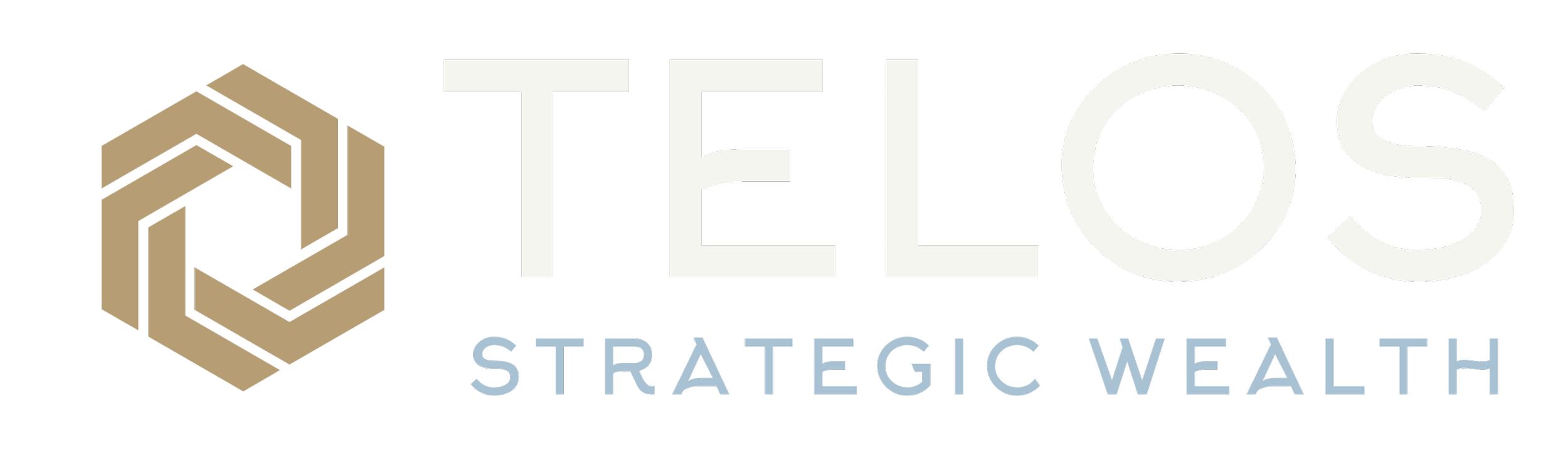 Logo for Theos Strategic Wealth, featuring a gold geometric icon on the left and the company's name in white and blue text on a black background.