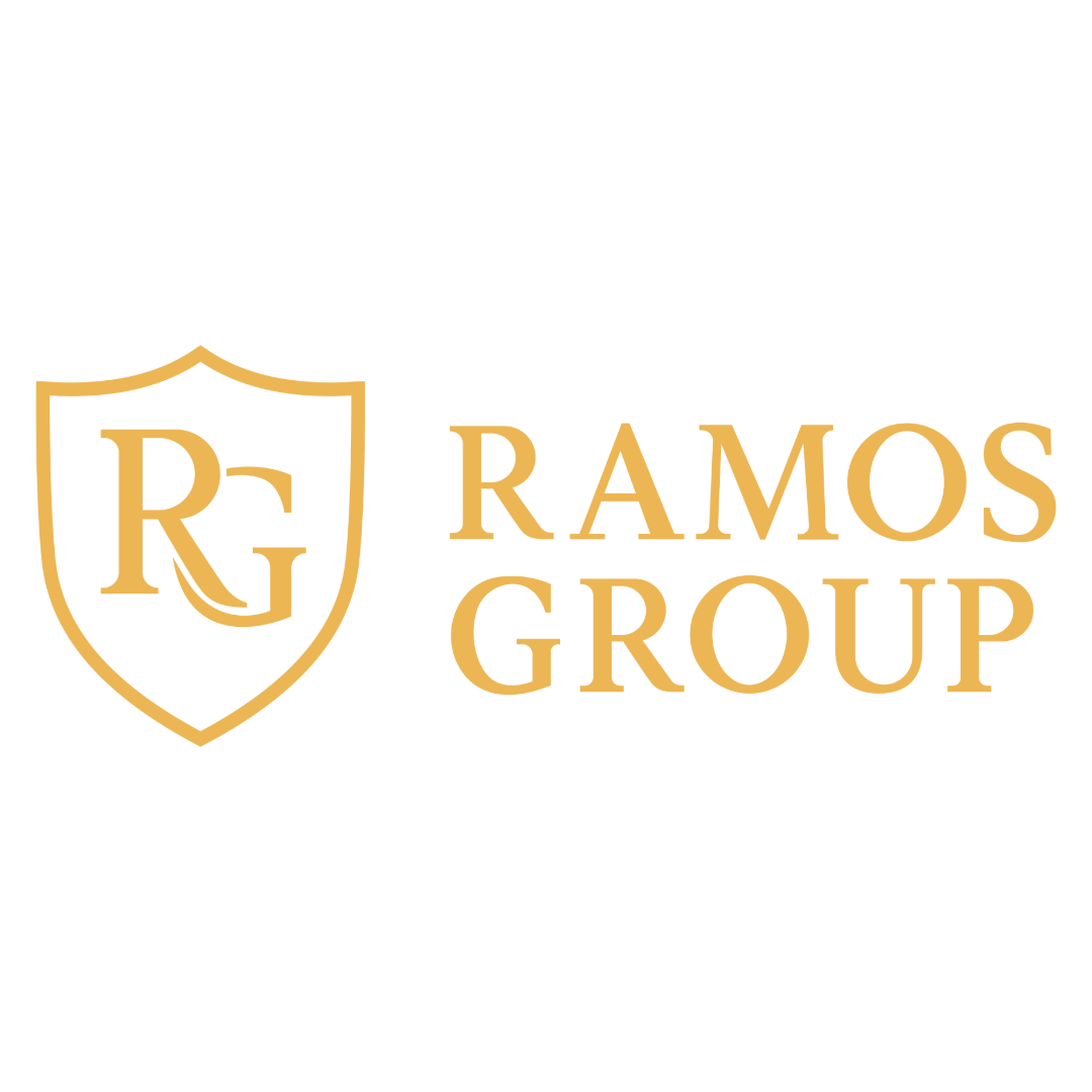 Logo of Ramos Group with a shield emblem containing the initials RG and the words 'Ramos Group' in gold text.