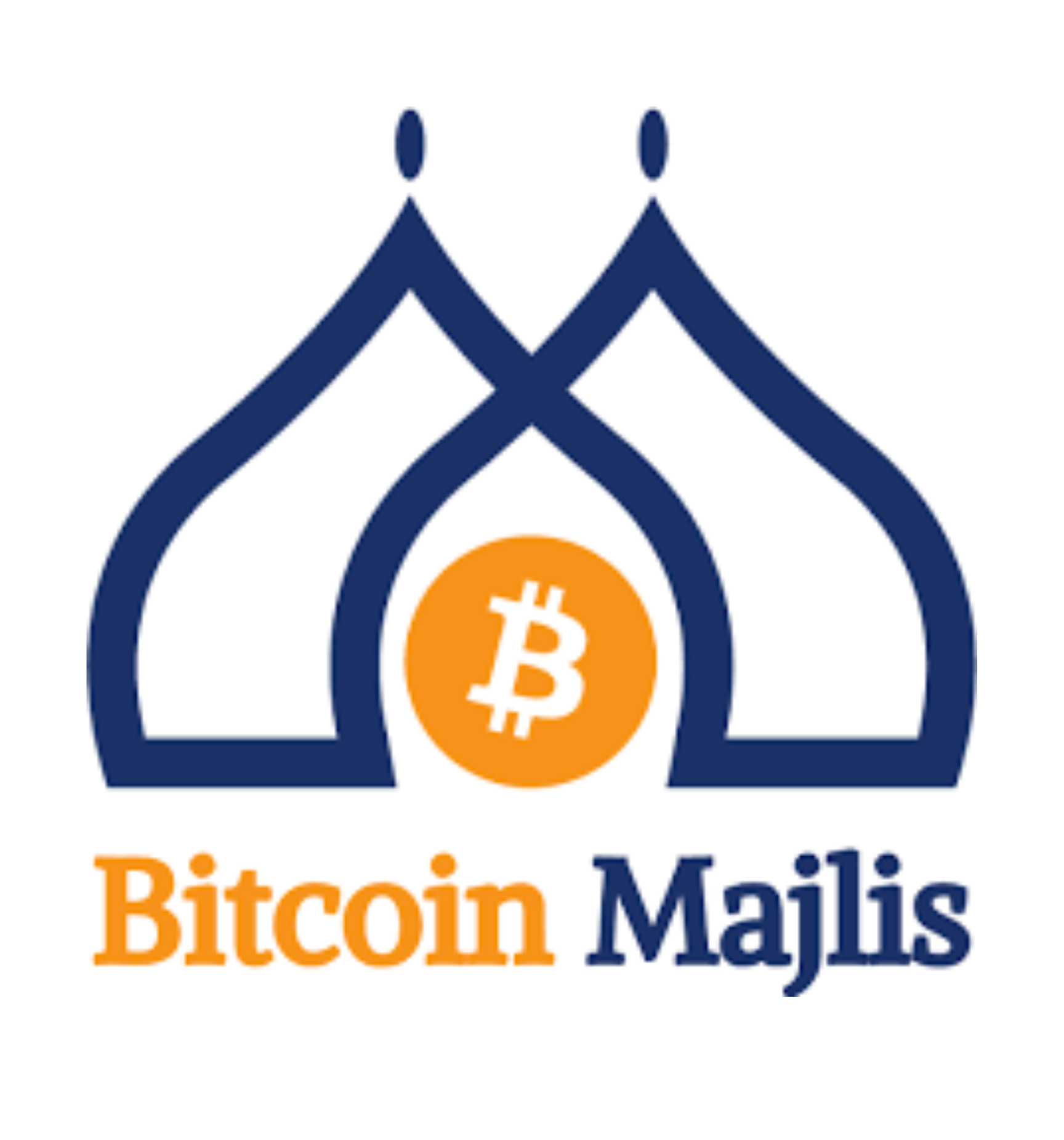 Logo with Islamic prayer rug outline and Bitcoin symbol in the center, with the text 'Bitcoin Majlis' below.