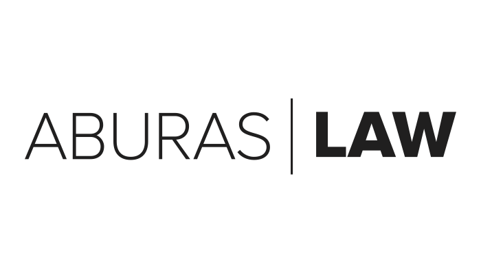 The logo of Aburas Law with the word 'Aburas' in black and 'Law' in bold, separated by a vertical line.