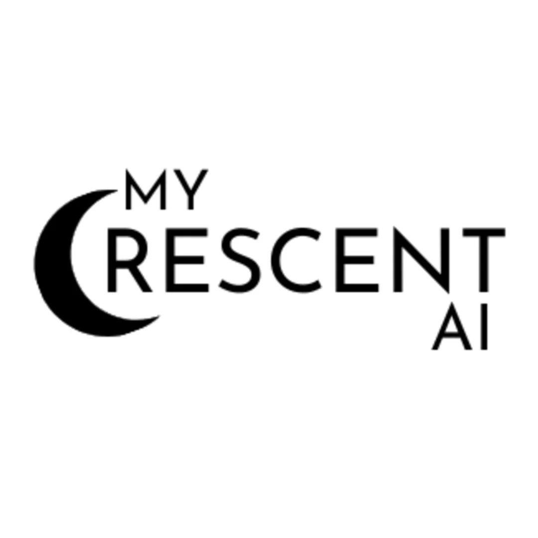 Text reading "My Crescent AI" with a crescent moon graphic.