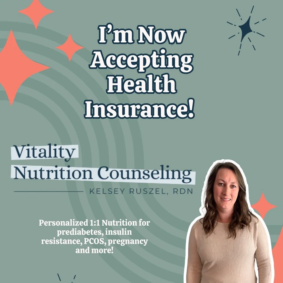 I'm excited to announce my nutrition private practice Vitality Nutrition Counseling is up and running and I'm in network with several health insurances.

Currently, I&rsquo;m in network with Aetna, United Healthcare, Blue Cross of Idaho, Blue Cross B