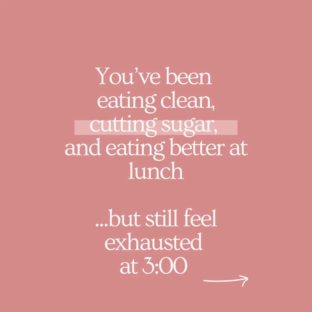 As a dietitian I see this energy crash issue constantly in my practice.

It&rsquo;s almost always related to how blood sugar is being supported across the day, how meals are structured, and how much stress the body is managing. 

Food quality matters