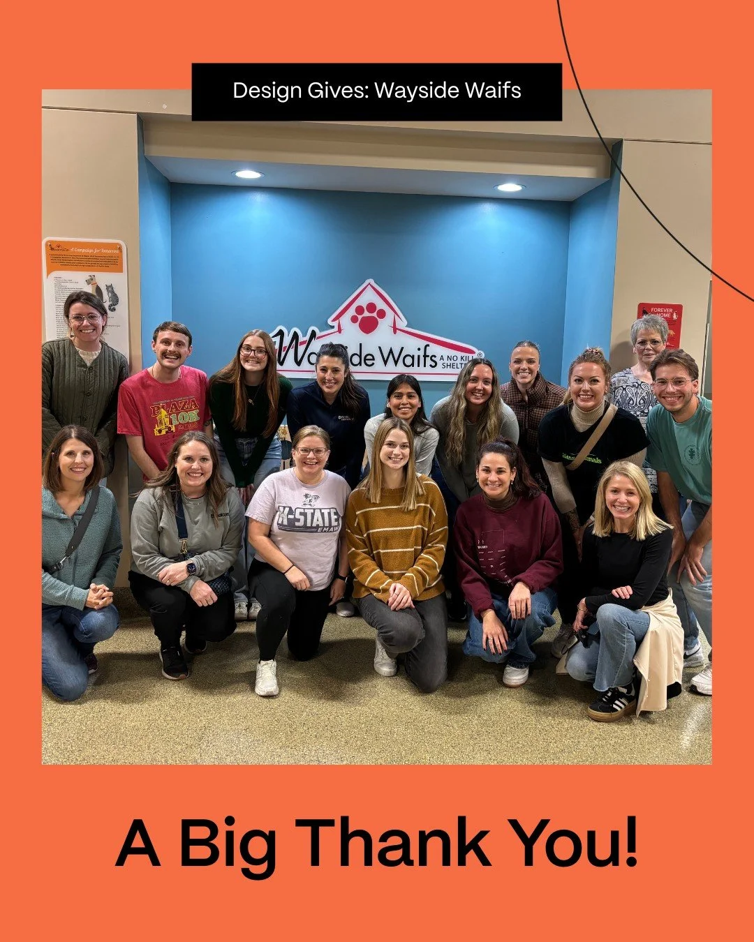 Thank you for joining us!🐶🐱

Thank you to all that volunteered for our Design Gives to Wayside Waifs event at Wayside Waifs in Kansas City on Thursday 11/20!