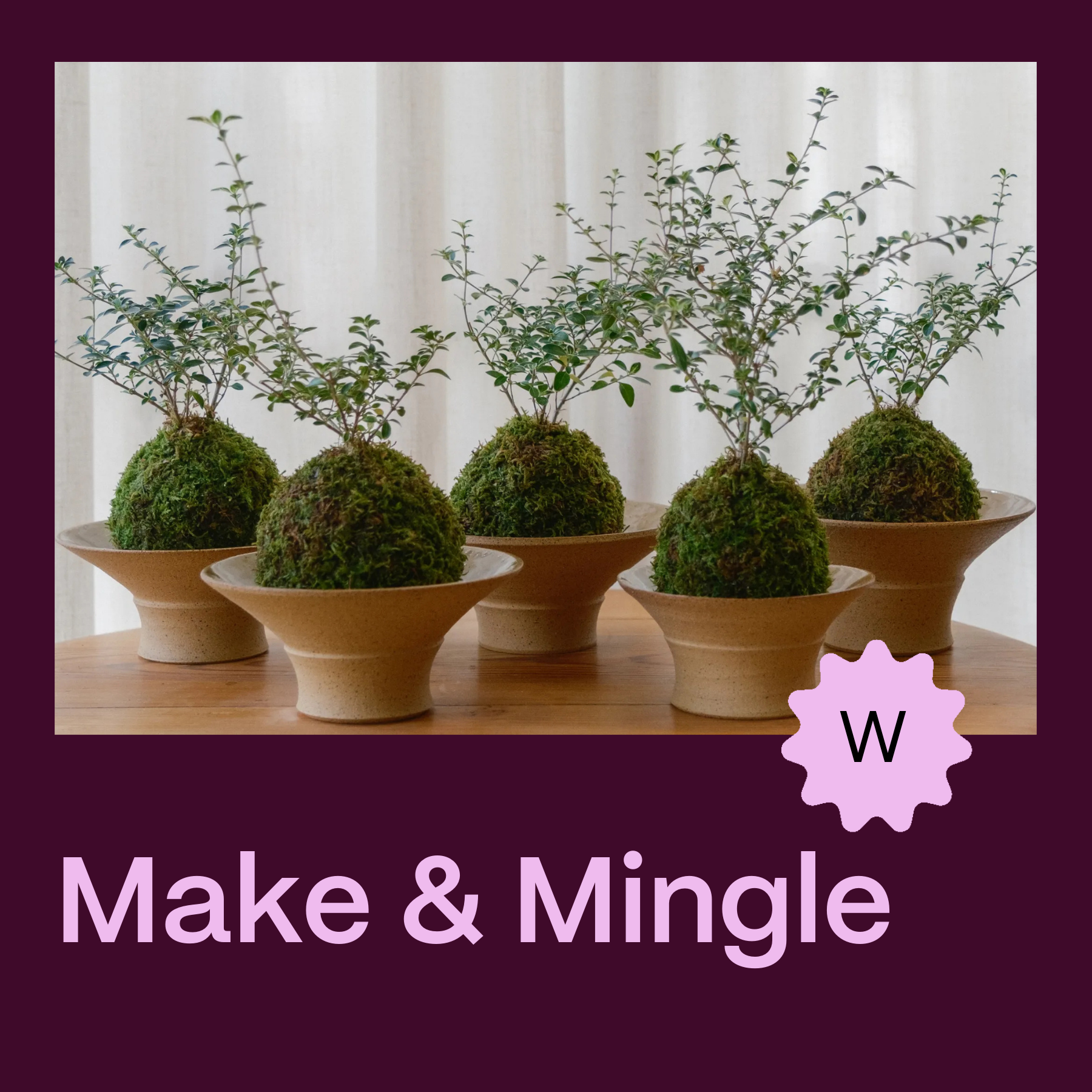 RESCHEDULED - Make &amp; Mingle | Kokedama - Japanese Planting Class in Wichita