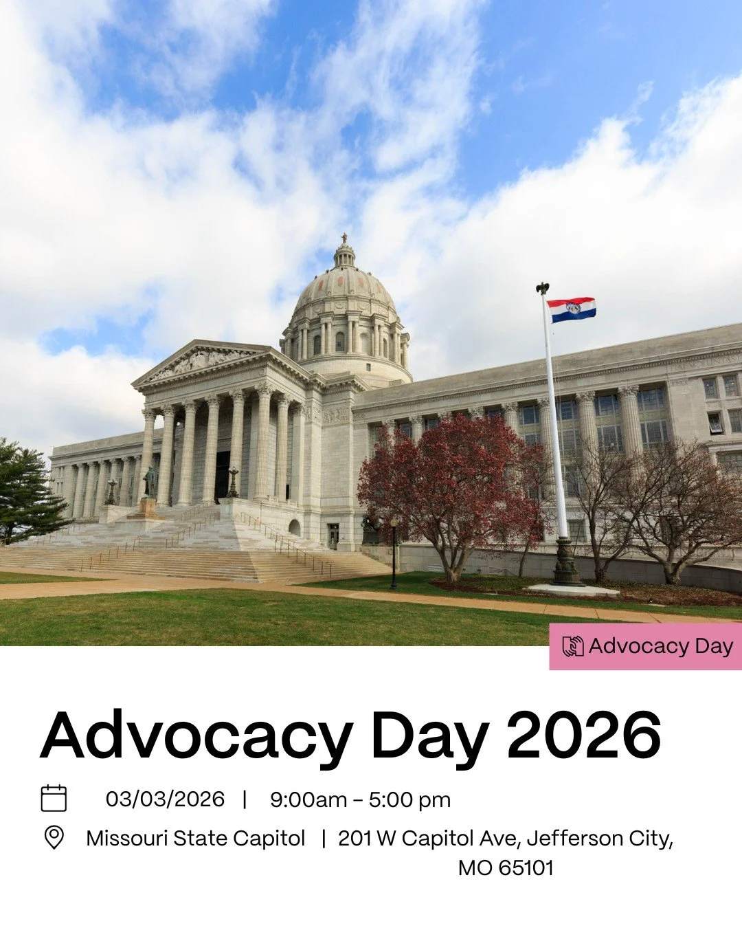 Advocacy Day 2026

Location: Missouri State Capitol | 201 W Capitol Ave, Jefferson City, MO 65101

Date: March 3rd, 2026

Time: 9:00am &ndash; 5:00pm CST

Join IIDA Mid-America &amp; Gateway for our annual Advocacy Day at the Capitol! Along with othe