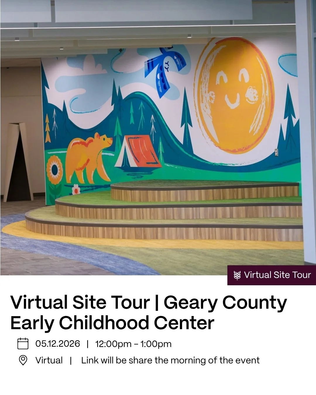 Step inside a groundbreaking new space for early learning&mdash;without leaving your desk! Join us virtually on May 12th from 12-1pm for a live video tour of the brand-new Geary County Early Childhood Center, guided by the design team at Schaefer Arc