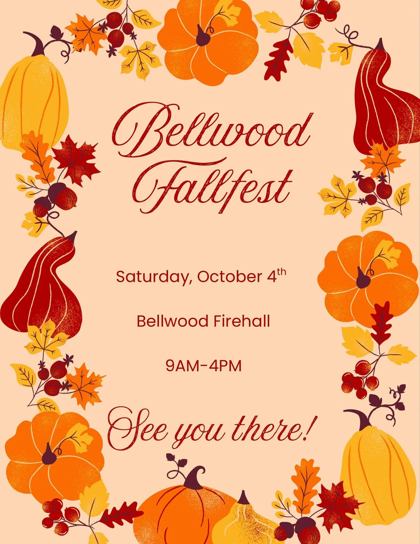I am so excited to be a vendor at the Bellwood Fallfest! I will be set up inside at the Bellwood Firehall! Come and stop by!🍎🧡🍂