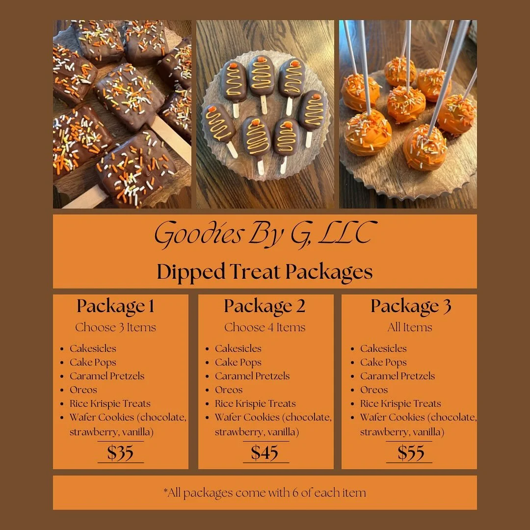 Here is an updated version of the dipped treat packages! These packages are great to take to a party or to give as a gift to your friends and family for the upcoming holidays!🍫