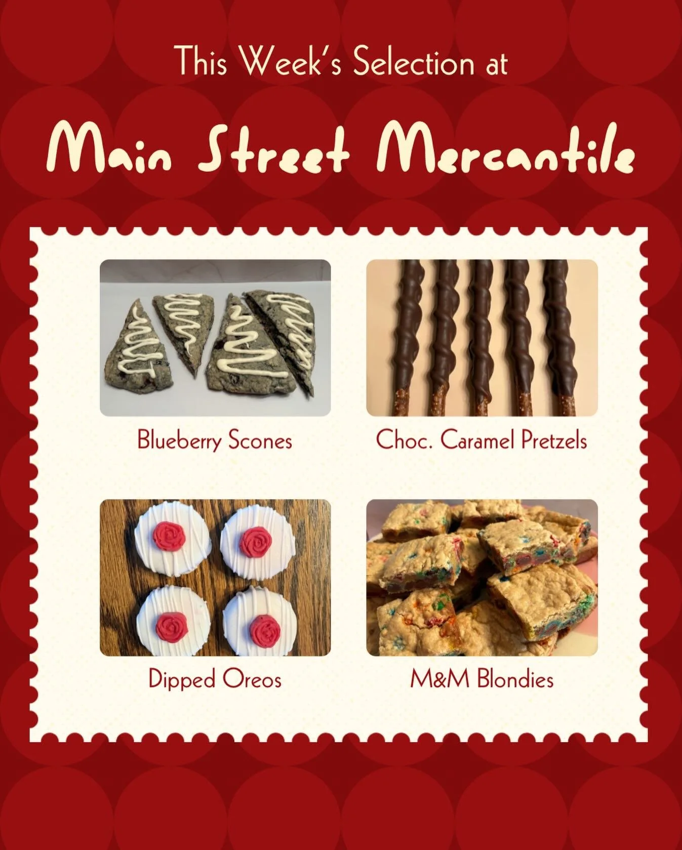 Stop in this week @mainstreetmercantileba and grab a sweet treat!🍫🤍