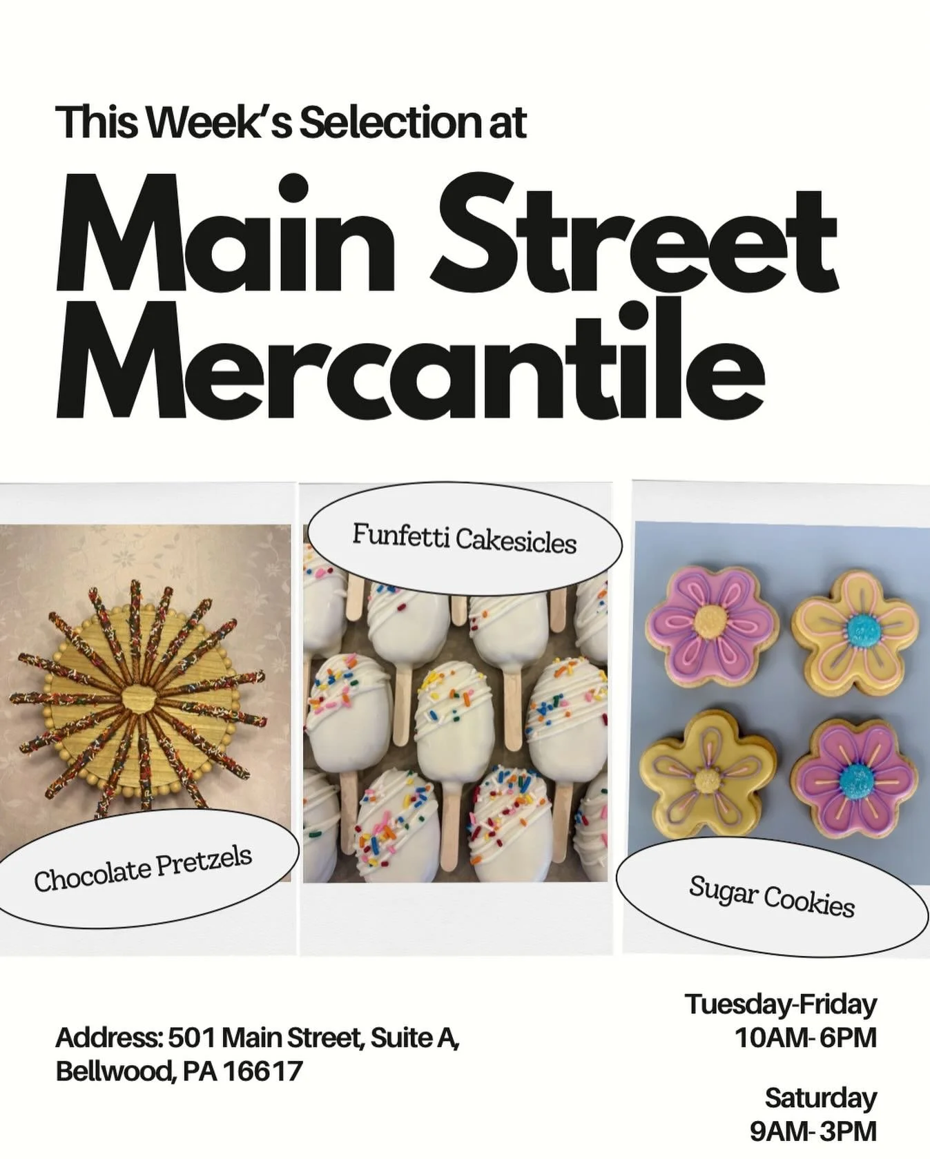 Stop in this week @mainstreetmercantileba and grab a sweet treat!🍫🤍