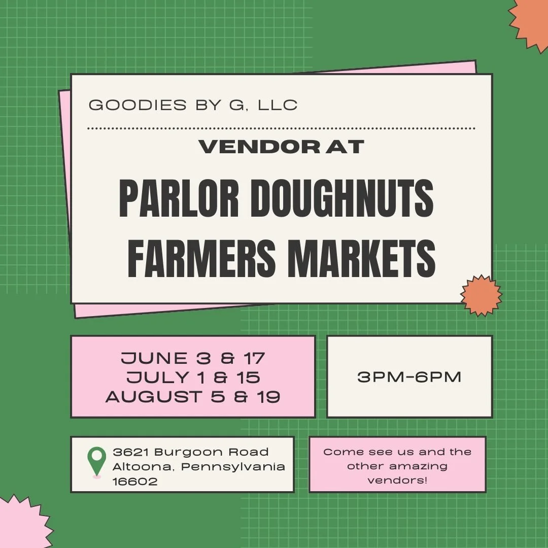 We are so excited to be back at the @altoonaparlor farmers markets this summer! Come and see us as well as the other amazing vendors!🤍🍫
