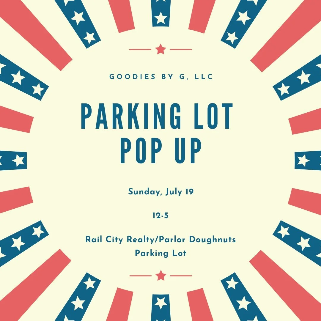 We will be set up at the Parking Lot Pop Up at Parlor Doughnuts/Rail City Realty parking lot next Sunday, July 19 from 12-5! Come and see us!🤍🍫