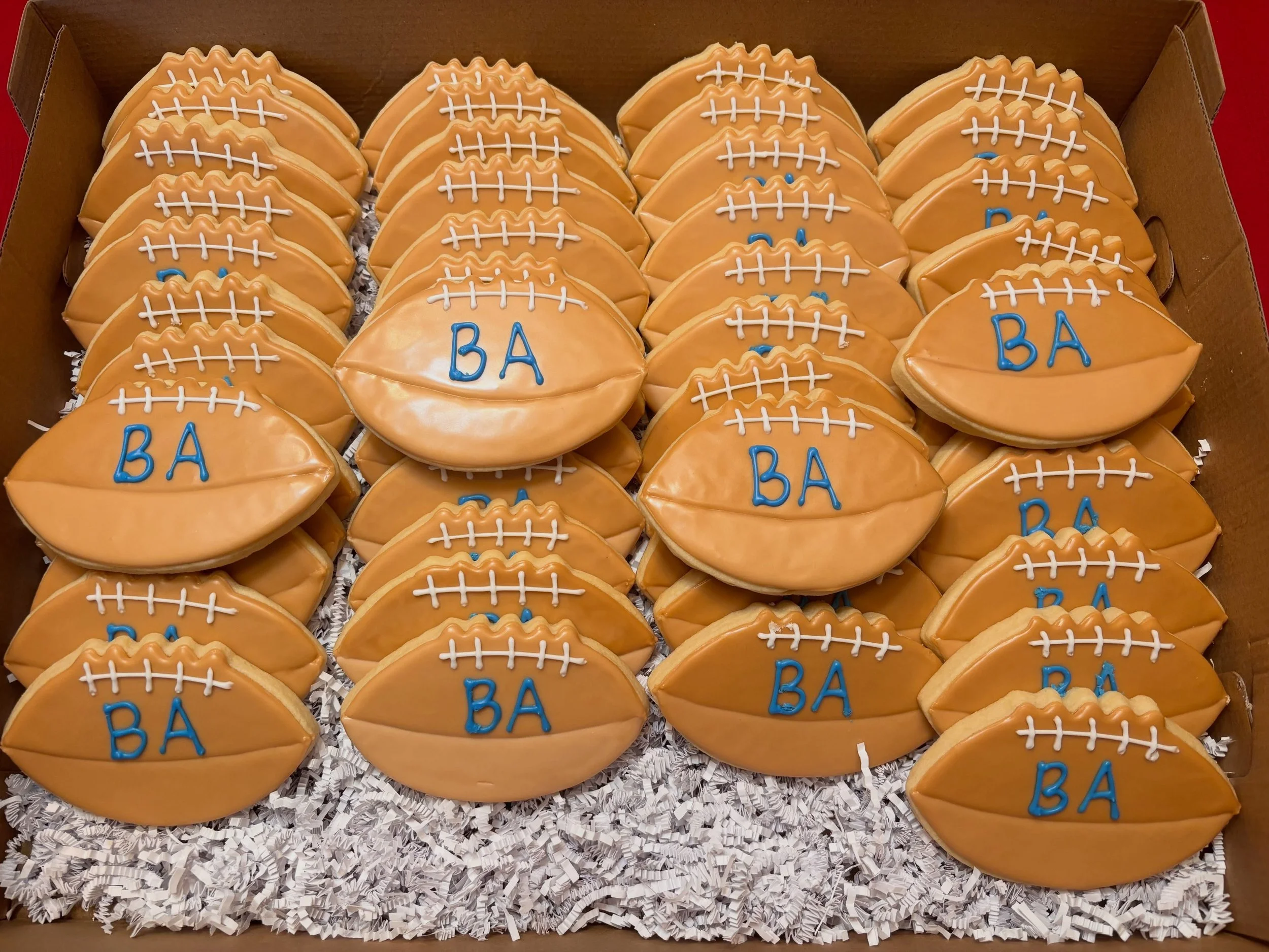 Sugar cookies for the Bellwood-Antis football team&rsquo;s dinner tonight before game day! Good luck boys!💙🏈💛