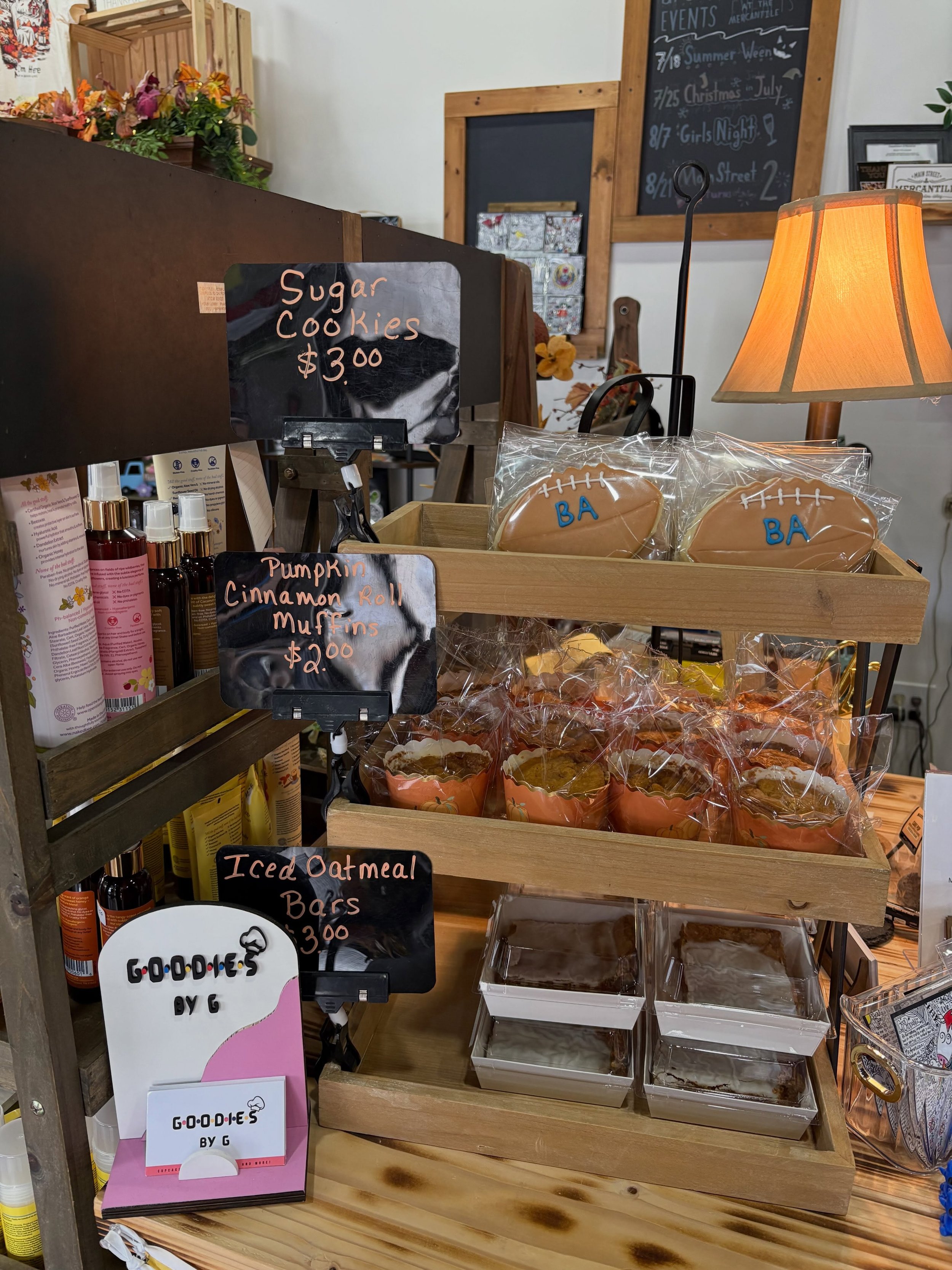 Happy Wednesday! Stop in @mainstreetmercantileba this week and grab a sweet treat!🧡🤍