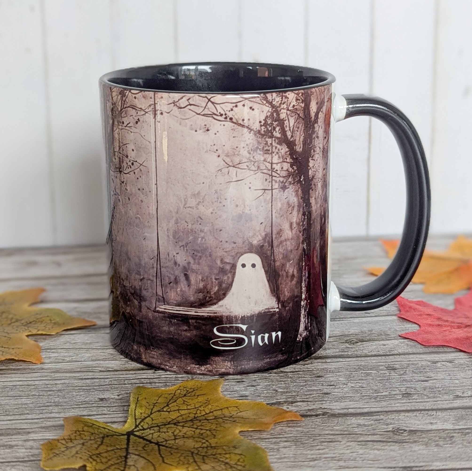 Personalised Haunted House Halloween Mug – Spooky Gothic Coffee Cup