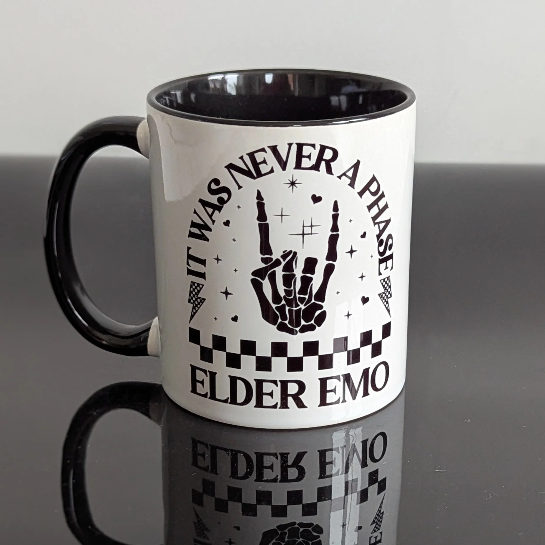 Elder Emo Kid Mug – It Was Never a Phase | Funny Emo Gift for Pop Punk Fans