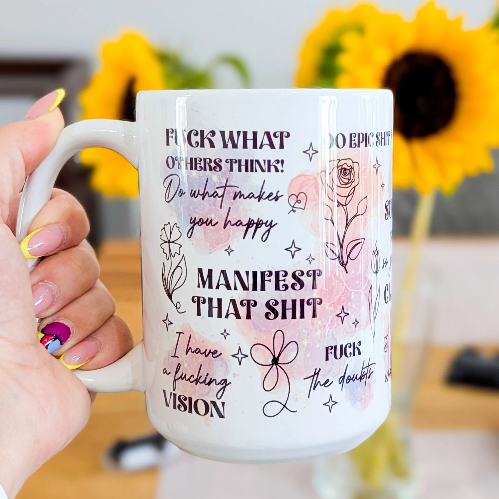 Sweary Mental Health Mug – NSFW Daily Affirmations | Funny Self-Care Gift for Friends or Colleague