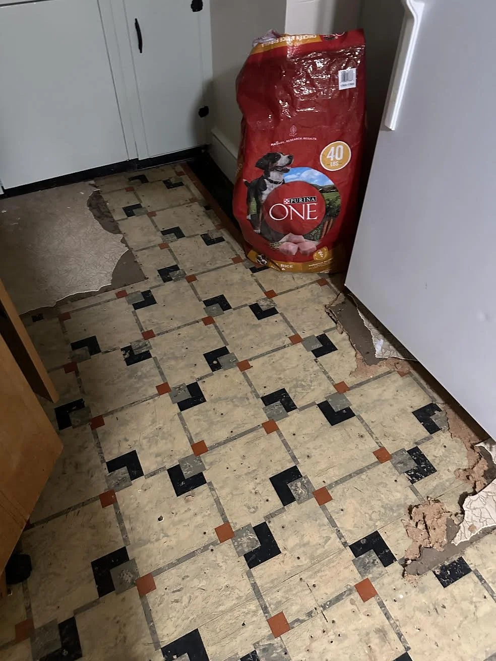 Laminate floors before tile installation