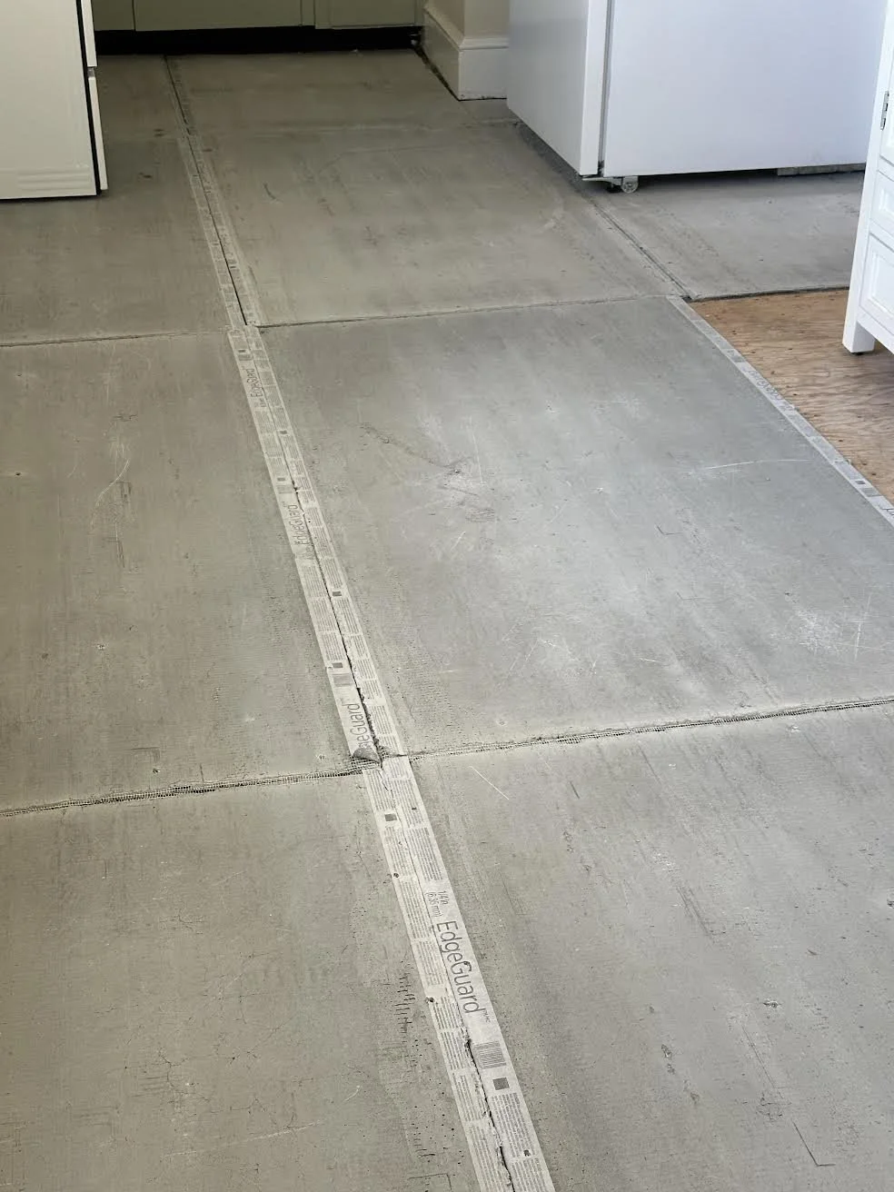 Laying down concrete board