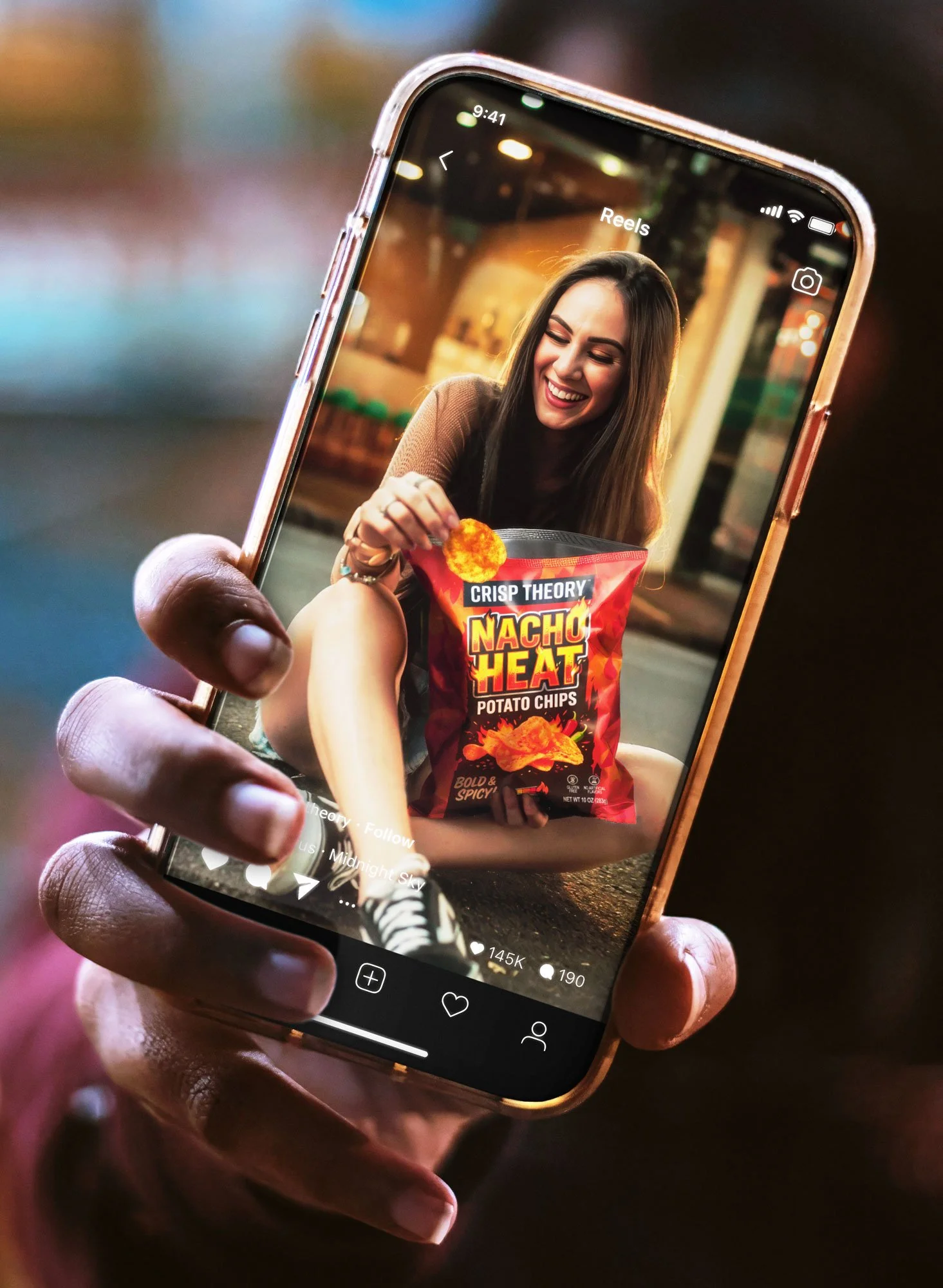 Lifestyle Advertising Concept: Consumer-facing campaign image featuring product integration, brand visibility, and polished commercial finishing.