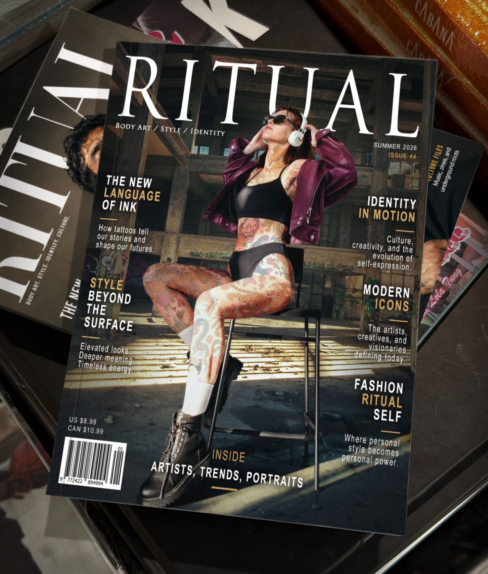 Editorial Application Mockup | The finished portrait extended into a conceptual magazine cover to demonstrate how the image could function in a real-world print or promotional context.