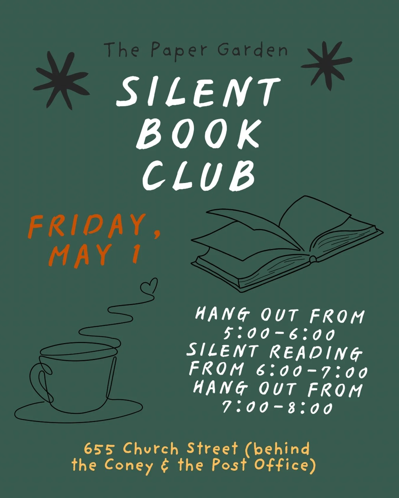 Silent book club is tonight!
