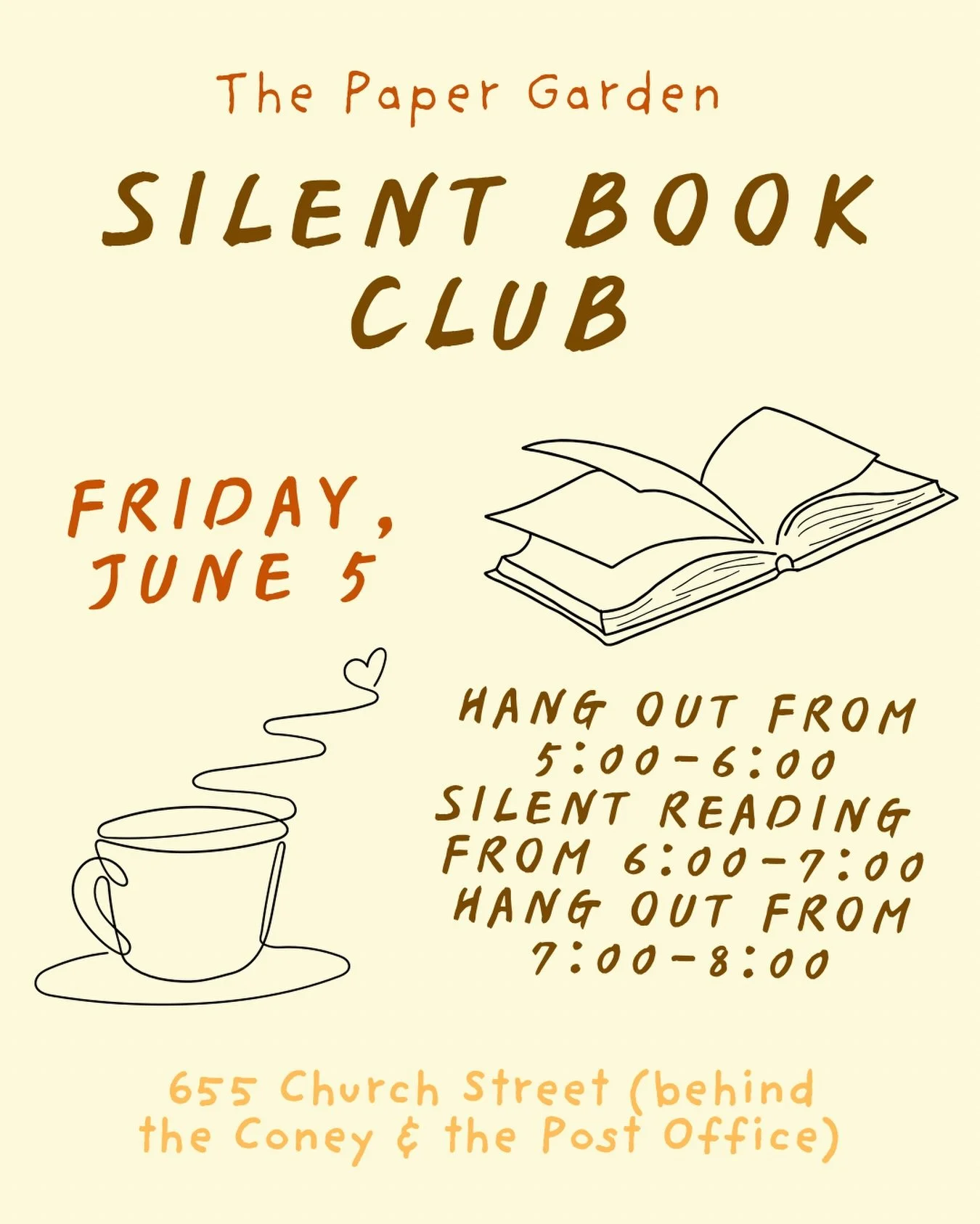 Join us for silent book club on June 5! @silentbookclub